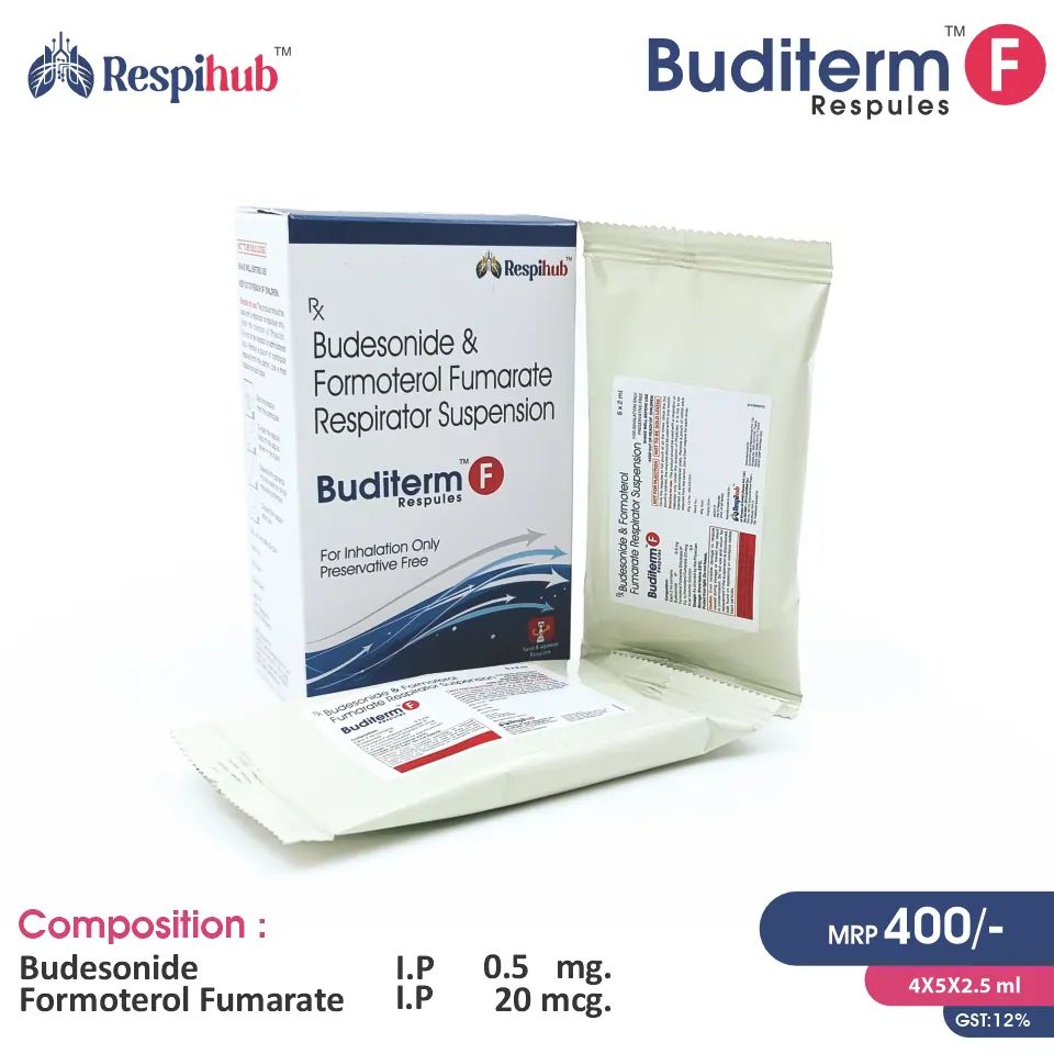 Formoterol + Budesonide Respule at the best price in PCD Pharma Franchise for Bronchodilator and Asthma and COPD Management.